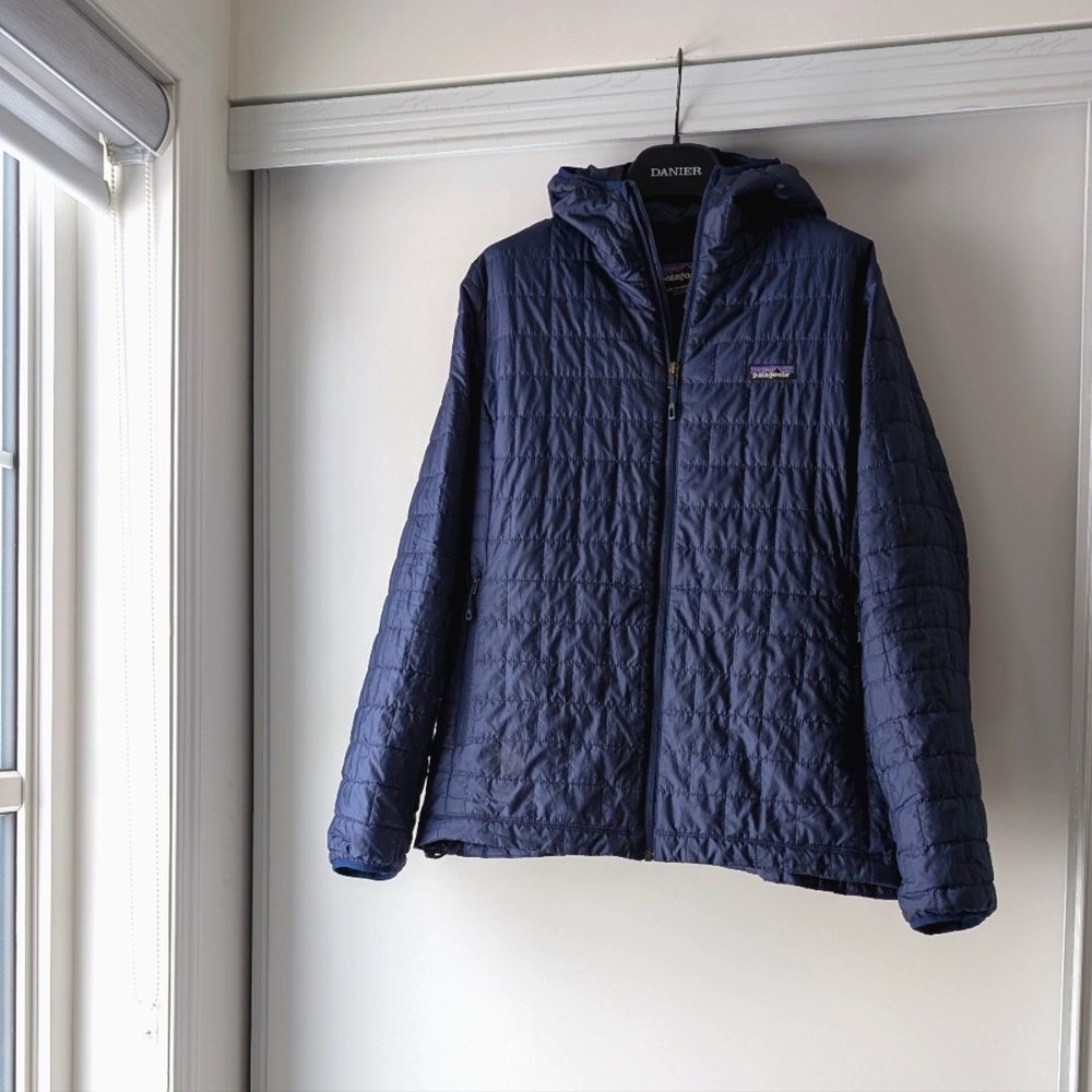Women's 2X Sapphire Blue Patagonia Nano Puff Jacket with Hood